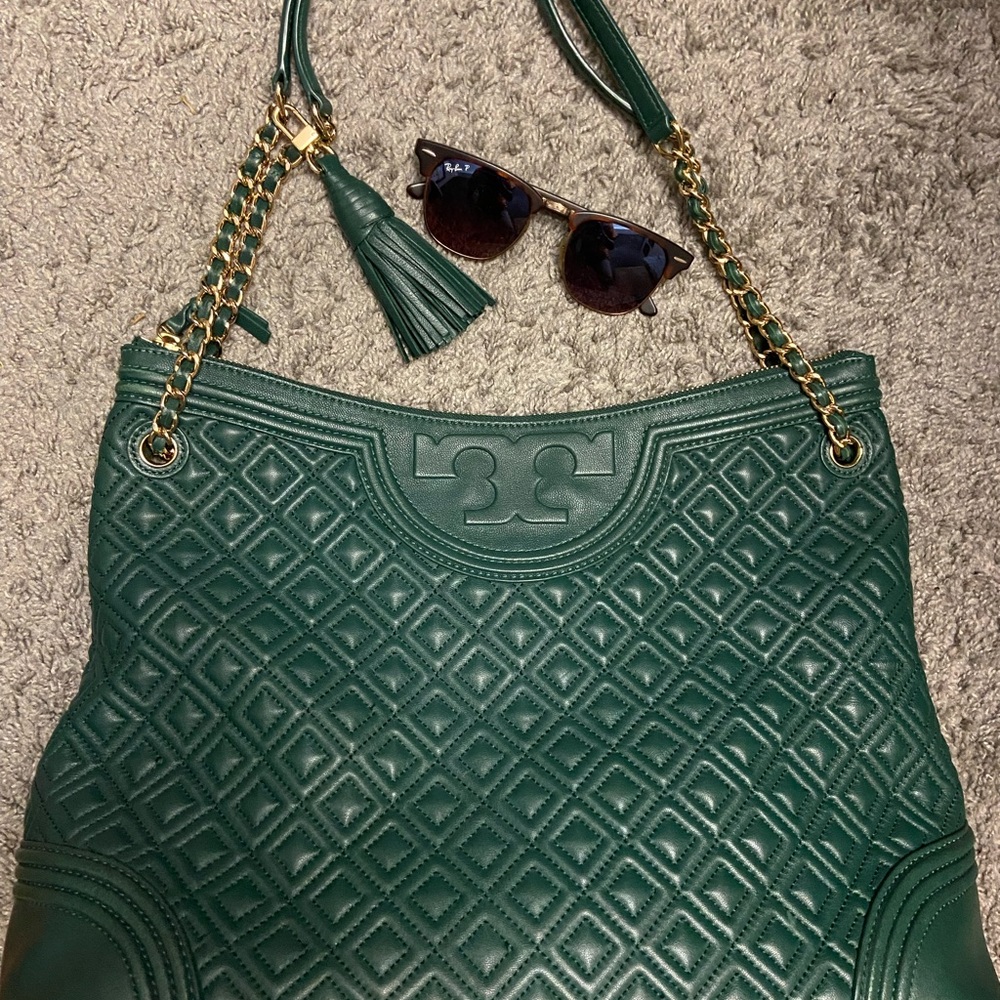 Tory Burch Quilted leather zip tote